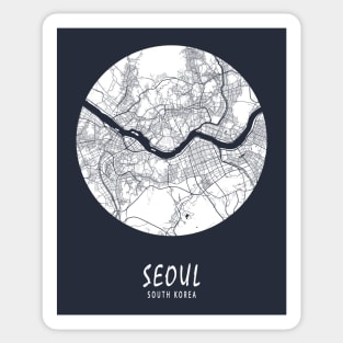 Seoul, South Korea City Map - Full Moon Sticker